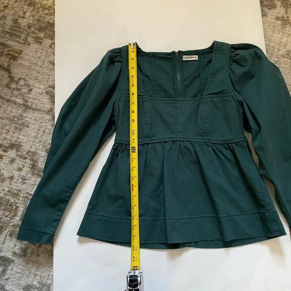 Ulla Johnson Malie Denim Top in Teal Size 2 - Picture 10 of 16